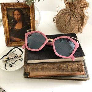 Pinko Italian Pink Parrot Wing Design Sunglasses
